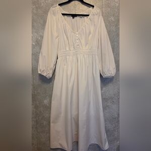 NWOT J. Crew Cotton White Midi Dress